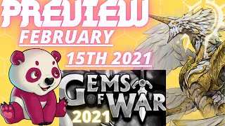 Weekly Preview February 15th 2021 | Gems of War Spoilers | SOULFORGE events New Troops teams shop