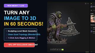 How to Use Meshy AI 7: Complete AI 3D Modeling Guide (Image to 3D & Auto-Rigging)