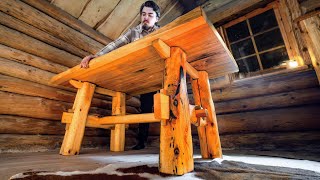 Download Lagu Massive! Log Cabin Table Build - Only Hand Tools MP3
