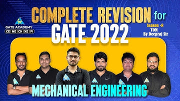 Complete Revision For GATE 2022 || Season-8 || Mechanical Engineering || By Deepraj Sir