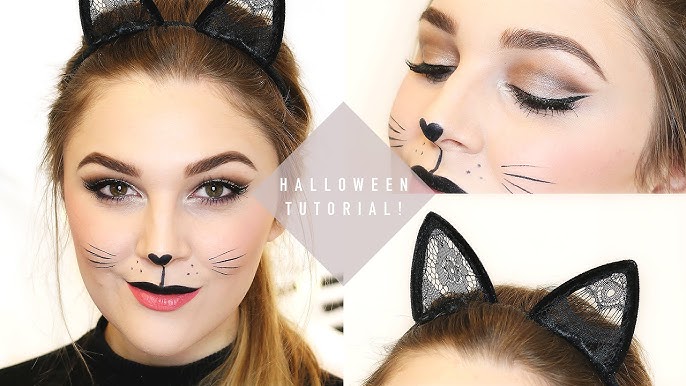 Cute Black Cat DIY Halloween Costume/Makeup Tutorial 