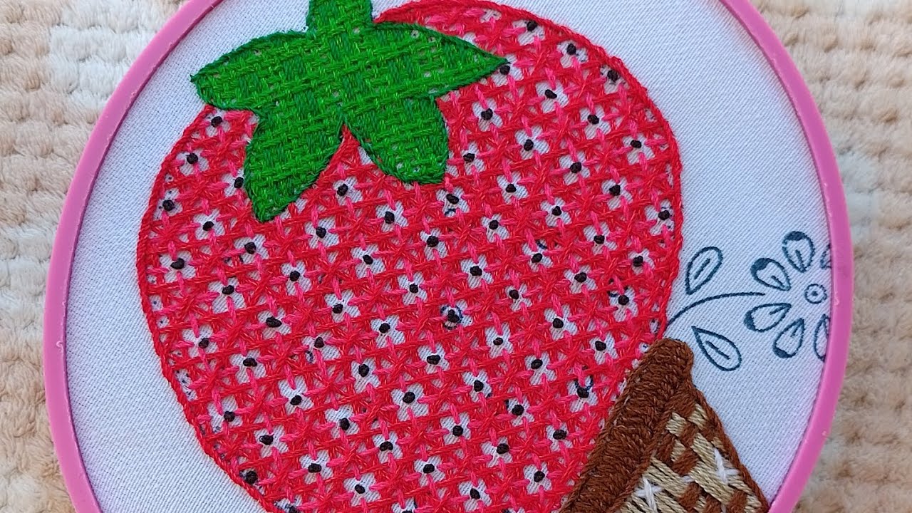 FRESA 🍓#9 @girasolita2790 puntada ideal para cualquier diseño, hojas, flores, frutas, etc.