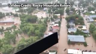 Aerial view of Augusta flooding