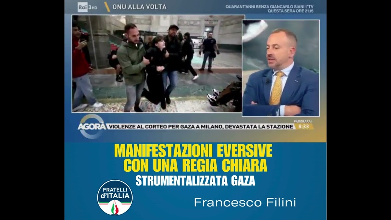 Agorà Rai 3 - Manifestazioni eversive con una regia chiara: strumentalizzata Gaza