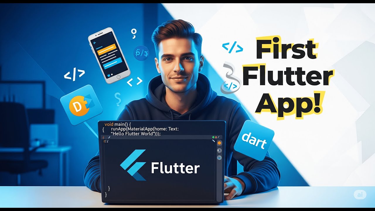 Flutter Hello World App in 60 Seconds 🔥 | Your First Flutter App ...