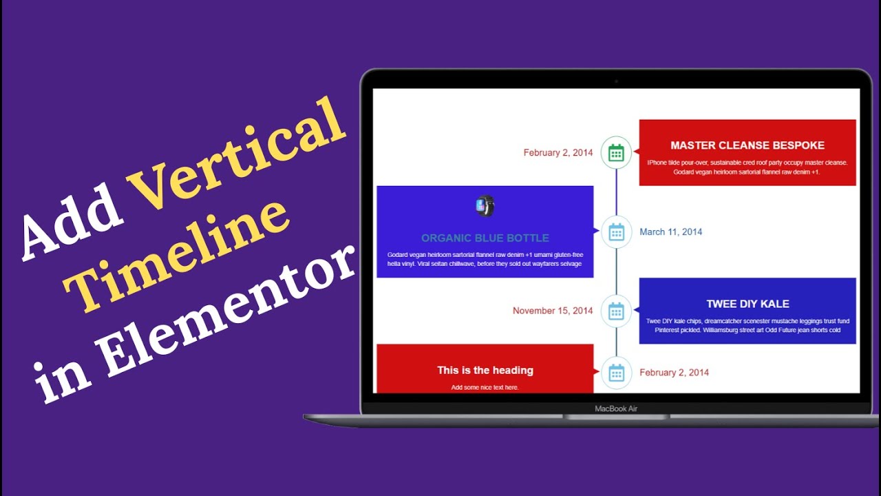 How to Add Vertical Timeline in WordPress Using Elementor Free | Step ...