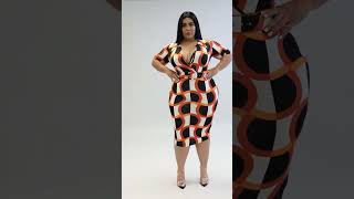 Mia Art Deco Print Dress