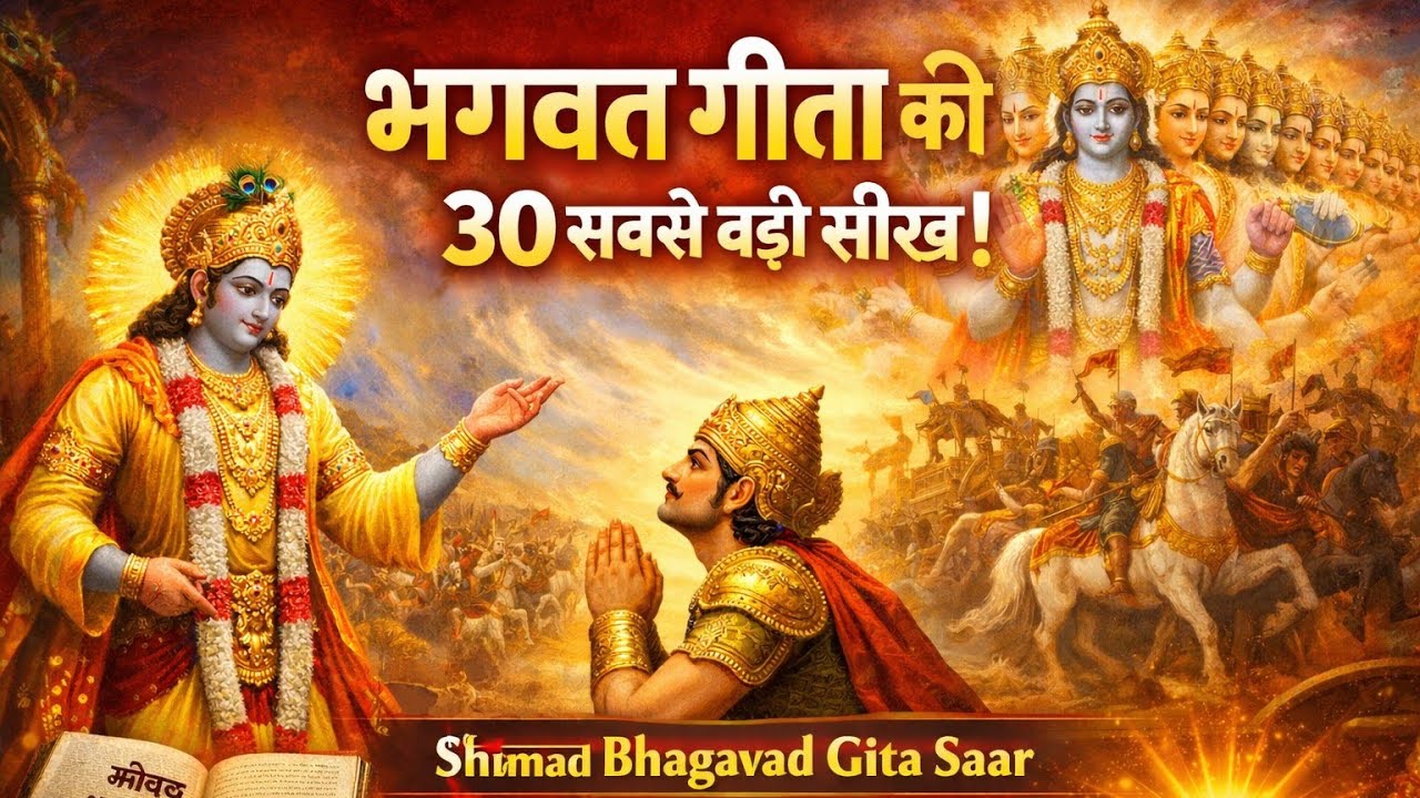 भगवत गीता की 30 सबसे बड़ी सीख | Shrimad Bhagavad Gita Saar | जीवन बदलने वाला ज्ञान🙏.
