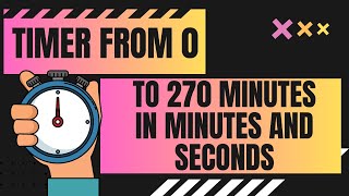 TIMER ! from 0 to 270 minutes in minutes and seconds / 0 - 270' 270 Minute Timer Countup