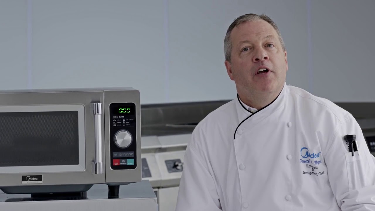 Midea Demonstration Video on the 1025F2A Programmable 60 Min Dial Timer Commercial Microwave Oven