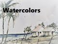 CHRIS PETRI - Tropical Watercolor Beach and Ocean Seascape