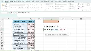 Find Top N Customers in Excel