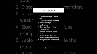 Dark secrets #shorts #darkpsychology #motivation #ytshorts #shortsfeed