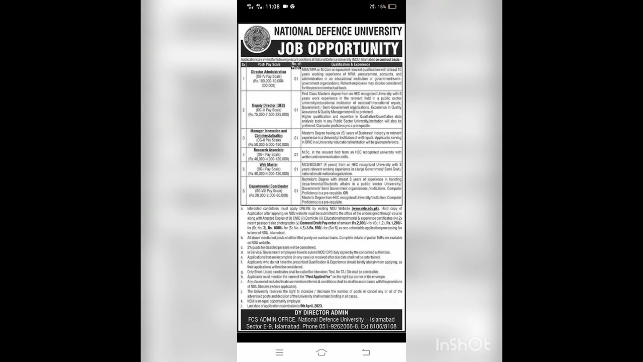 National Defense University jobs 2023