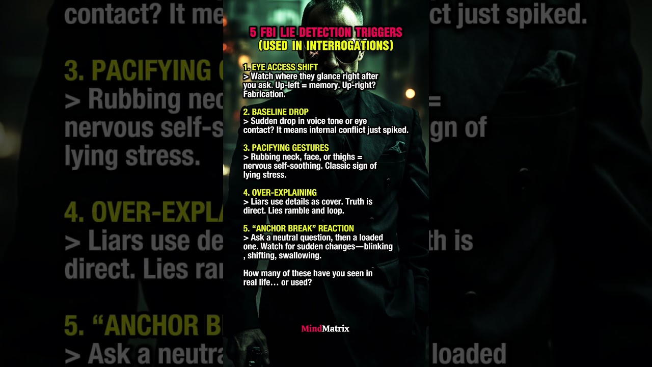 How the FBI Detects a Lie in 5 Seconds (Body Language Triggers)....