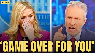 Karoline Leavitt Breaks Down in Tears as Jon Stewart AMBUSHES Her LIVE on The Daily Show