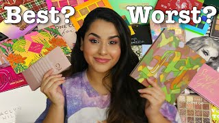 RANKING ALL OF MY PALETTES FROM 2020 | 50+ EYESHADOW PALETTES