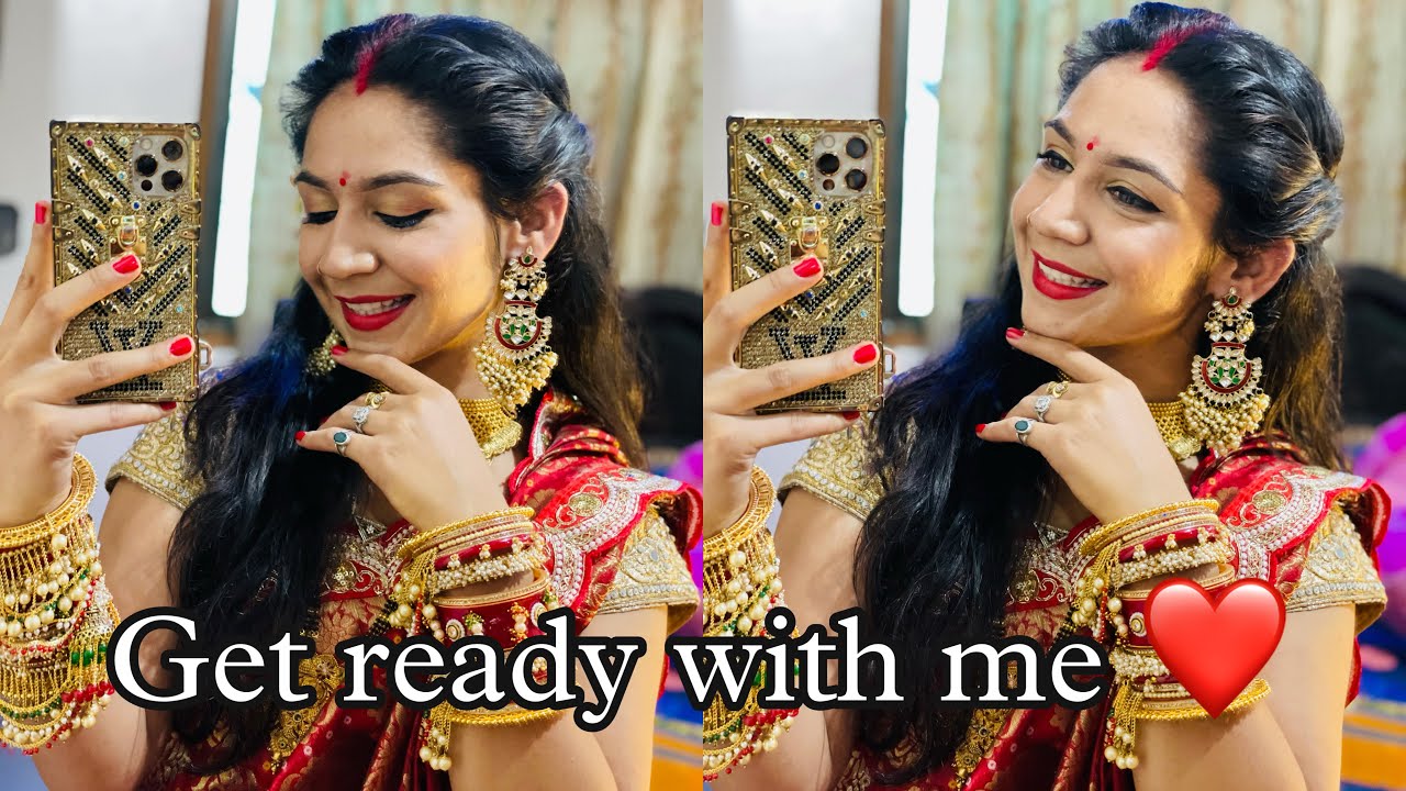 Get ready with me ❤️| light makeup | wedding season | fast makeup |hairstyle |tips by komal soni
