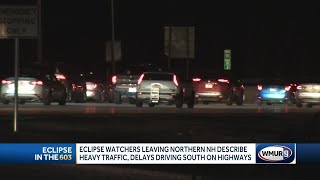 Eclipse watchers travelling south describe heavy traffic and delays