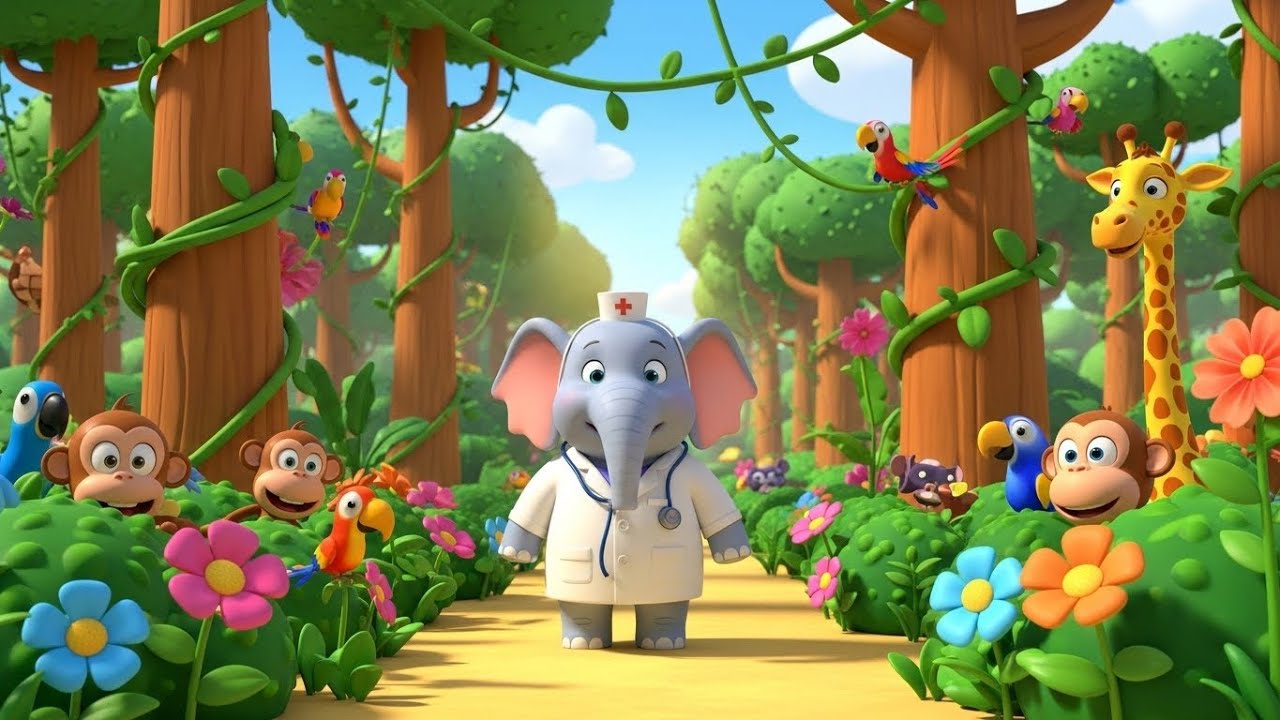 Jungle Doctor Adventure | Fun Kids Song for Toddlers to Learn Animals and Caring 🌴🐵🩺🎵