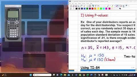 MATH 1342 - Hypothesis Testing for the Mean - Population Standard Deviation Known (7.2)