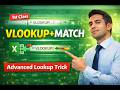 Use of Vlookup with Match Full Tutorial in Hindi #vlookup #excel #exceltips #exceltricks