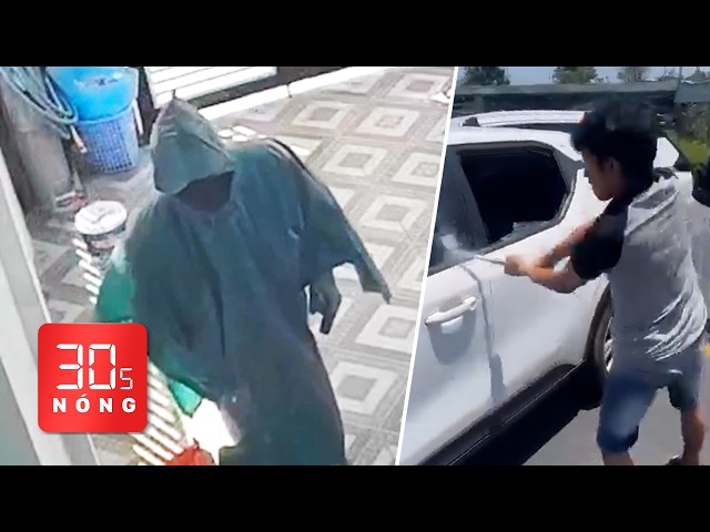 Bản tin 30s Nóng: Tên trộm chuyên mặc áo mưa bị bắt; Thanh niên đập phá xe taxi chở vợ