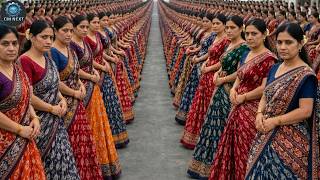 Inside India’s Cotton Ikkat Saree Manufacturing Factory 50,000 Sarees Per Day