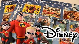 DISNEY PIXAR 10 PUZZLE SET BUILD | Kids Watch and Learn Puzzles