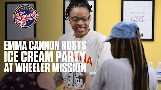 Indiana Fever's Emma Cannon Hosts Ice Cream Party At Wheeler Mission Center for Women and Children