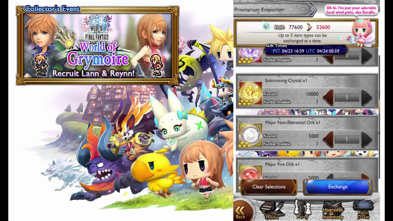 FFRK WoFF - World of Grymoire - Prismarium Emporium