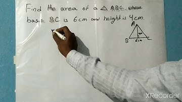 Solving problems to find area of triangle whose height is given.