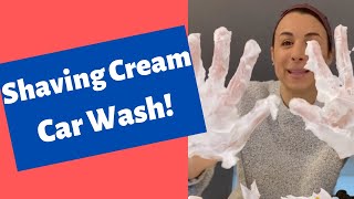 Messy Play Activity: Shaving Cream Car Wash