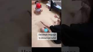 Turn taking activity for 9 -12 month old babies #babyplaying #playideasforkids #cutebaby #rollball