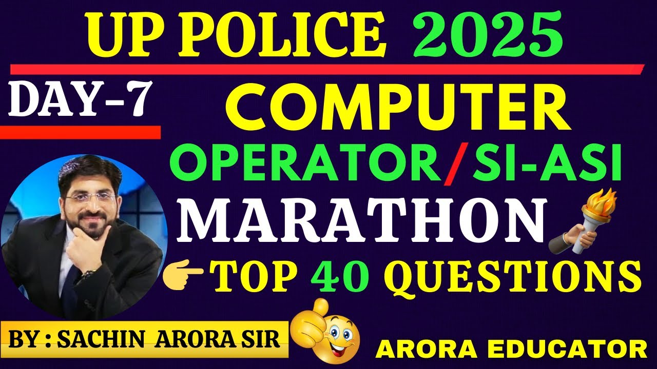UP Police Computer Operator & ASI Classes 2025 | UP Police Computer Marathon | UP Police | Day-7 |