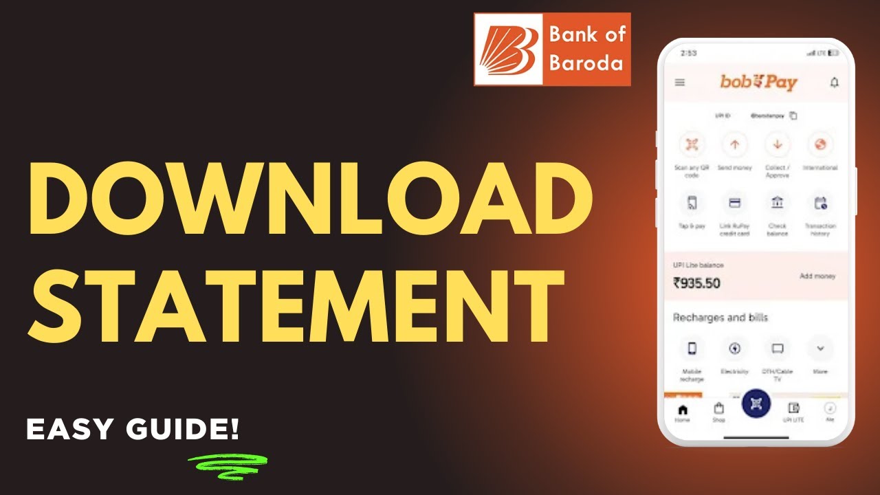 How To Download Bank Of Baroda Statement PDF ! YouTube