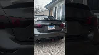 Q50 3.7 Non Resonated Test Pipes Rev9 Axle Back Cold Start And Revs