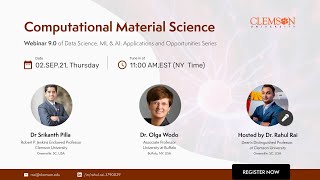 Webinar 9: Computational Material Science: Data Science, Machine Learning and AI webinar series