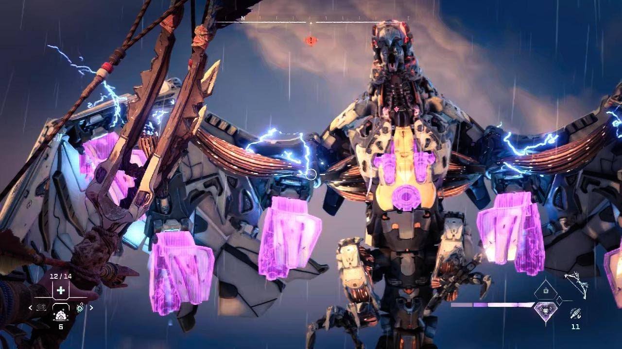 Horizon Forbidden West - [bug] - Spaz Stormbird gets stuck in snow; Aloy takes advantage