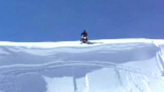 Snowmobiling Cornice Drop