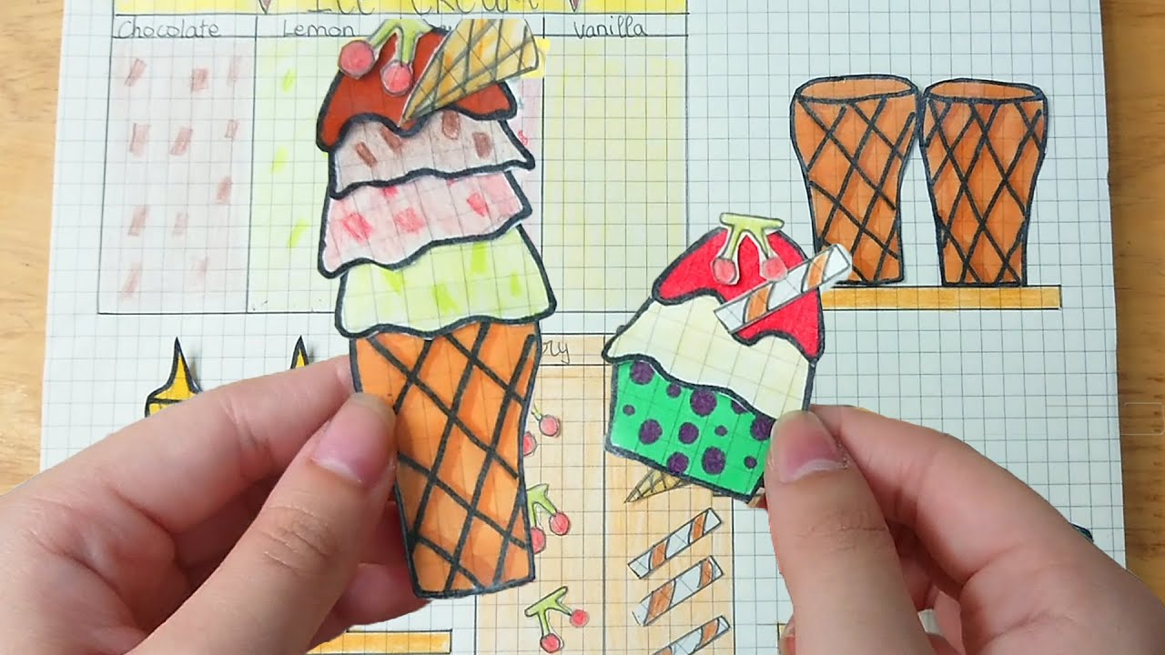 [💸paperdiy💸] Ice cream yummy yummy 🍦🍨 | Paper play | Paper ASMR | - YouTube