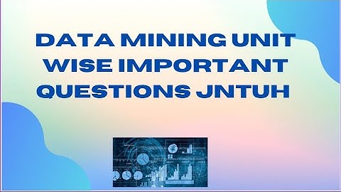 Unit wise Important Questions Data Mining