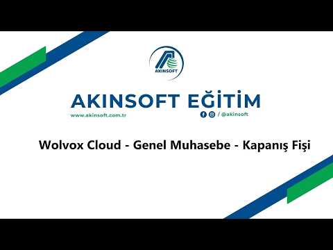 WolvoxCloud - Genel Muhasebe - Kapanış Fişi