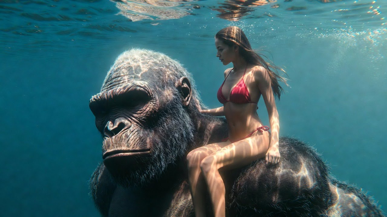 Life 3.4 Million Years Ago King Kong and Beauty - Gorilla vs beauty Story The Golden Hour Bridge