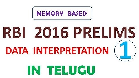DATA INTERPRETATION || RBI ASSISTANT 2016 MEMORY BASED PAPER IN TELUGU