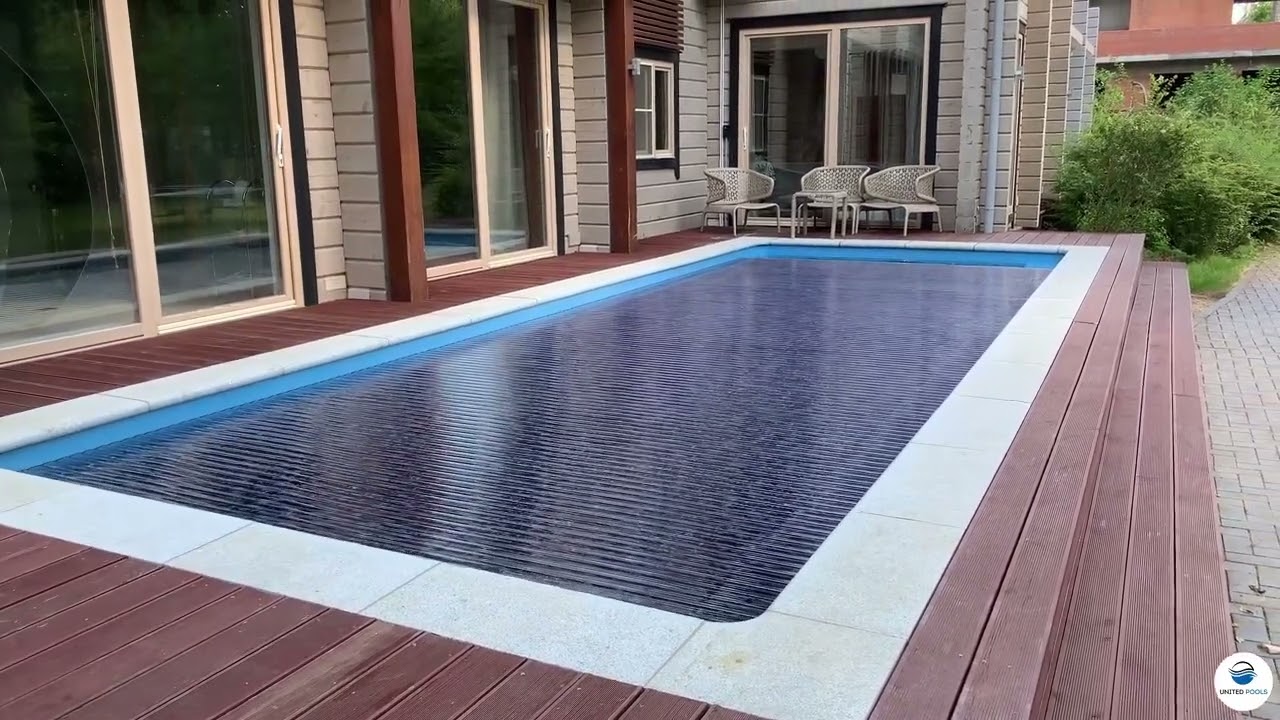 Роллетное покрытие поликарбонат для композитного бассейна United Pools