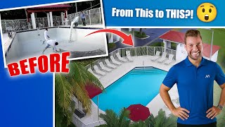 From this to THIS! 😲 Pool Renovation - Master Pool Services.