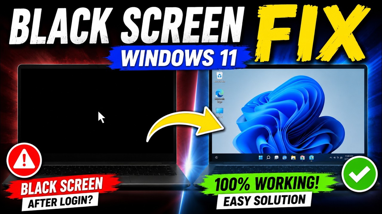 How To Fix Windows 11 Black Screen After Login (100% Working) - YouTube
