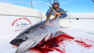 ONE CAST, ONE FISH!! (Catch, Clean, & Cook Monster Tuna)