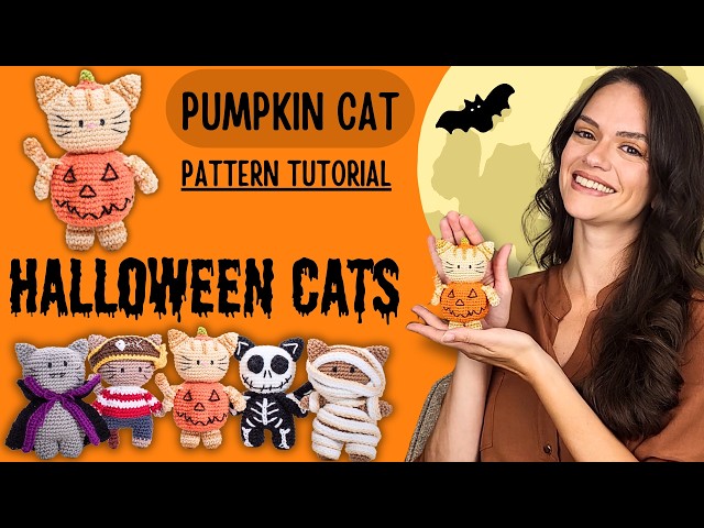 How to crochet a Pumpkin Cat - Amigurumi Halloween Cats in Costume